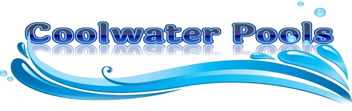 Cool Water Pools Logo in Blue Color Shades