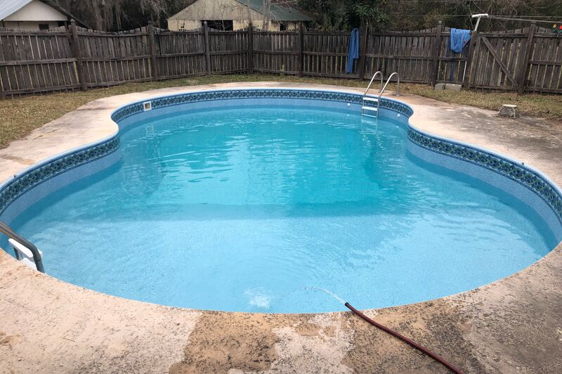 A Wavy Pool With Clear Water After Cleaned